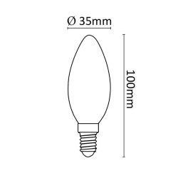 Halogen Candle Bulb C35 E14 18W 2800K (210 lumens)