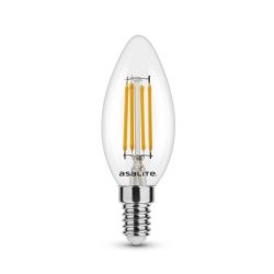   Asalite LED Izzó C35 filament gyertya E14 4W 4000K (400 lumen)