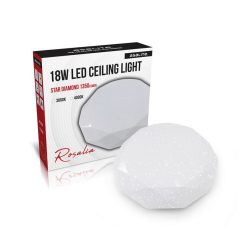  Asalite LED Mennyezeti Lámpa ROSALIA 18W 3000K (1350 lumen) Gyémánt/Csillagos