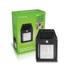   Asalite LED Solar Wall Light IP44 3W 3000K (100 lumen) Black + PIR Sensor