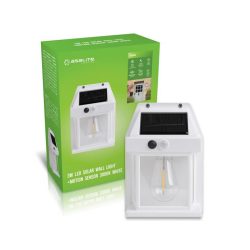   Asalite LED Solar Wall Light IP44 3W 3000K (100 lumen) White + PIR Sensor