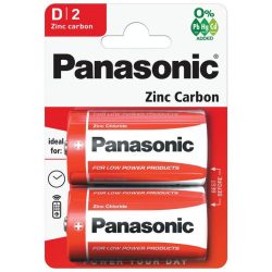 Panasonic Zinc Carbon Battery D (R20) BL/2