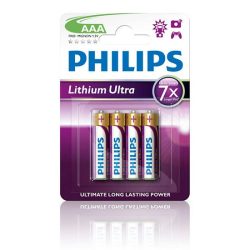 Philips Lithium Ultra AAA Baterie (FR03LB4A/10) (1,5V) B4