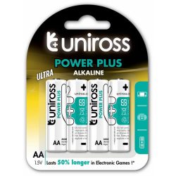 Uniross POWER PLUS Alkaline Battery AA (LR6) (1,5V) B4