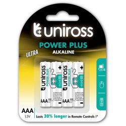 Uniross POWER PLUS Baterie Alcalină AAA (LR03) (1,5V) B4