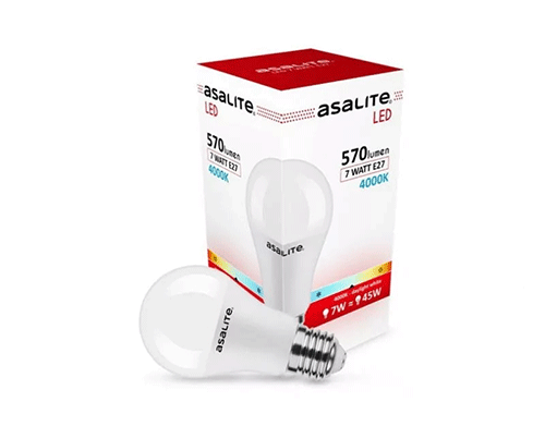 E27 led bulb in the Asalite range  One of the most popular LED bulb types: the E27 LED bulb with a warm color