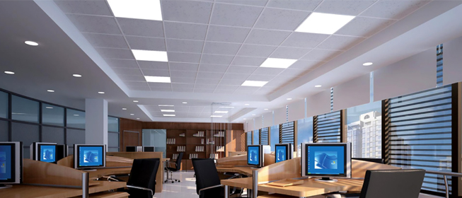 led panel in office